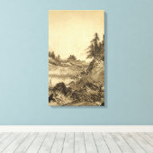 Sesshu Toyo Winter Landscape. Canvas Afdruk (Insitu (Houten vloer))
