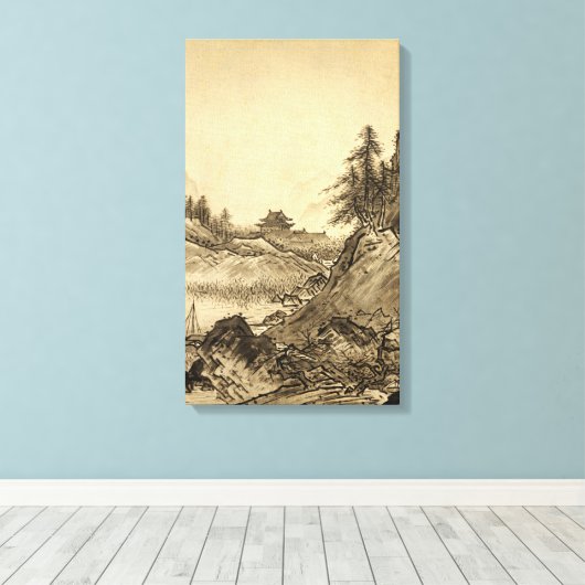 Sesshu Toyo Winter Landscape. Canvas Afdruk (Insitu (Houten vloer))