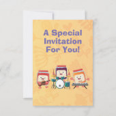 Sessie-muzikant van Cute jam cartoon verjaardag Kaart (Achterkant)