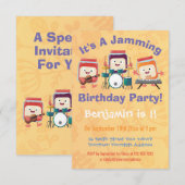 Sessie-muzikant van Cute jam cartoon verjaardag Kaart (Voorkant / Achterkant)