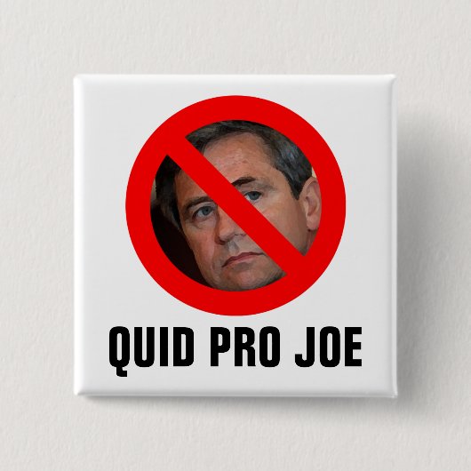Sestak: QUID PRO JOE Vierkante Button 5,1 Cm (Voorkant)