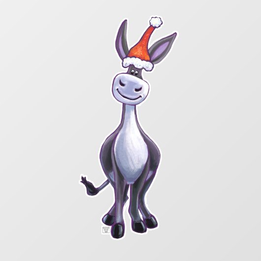 Sestive Donkey-kerstkeuzerondje Raamsticker (Vel)