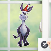 Sestive Donkey-kerstkeuzerondje Raamsticker (Huis)