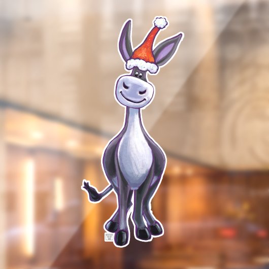 Sestive Donkey-kerstkeuzerondje Raamsticker (Vel 2)
