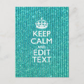 Sestive Keep Calm have Jouw tekst Turquoise Briefkaart (Voorkant)