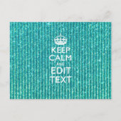 Sestive Keep Calm have Jouw tekst Turquoise Briefkaart (Voorkant)