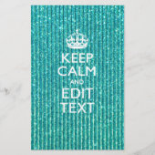 Sestive Keep Calm have Jouw tekst Turquoise Briefpapier (Voorkant)