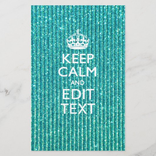 Sestive Keep Calm have Jouw tekst Turquoise Briefpapier (Voorkant)