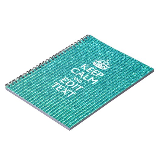 Sestive Keep Calm have Jouw tekst Turquoise Notitieboek (Linkerzijde)