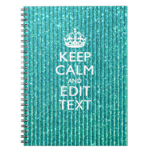 Sestive Keep Calm have Jouw tekst Turquoise Notitieboek