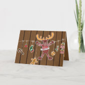 Sestive Kerstland Moose voegt sentiment toe Feestdagen Kaart (Voorkant)
