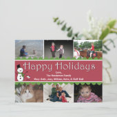 Sestive kerstmis Multi-Wenskaart met foto's Feestdagenkaart (Staand voorkant)