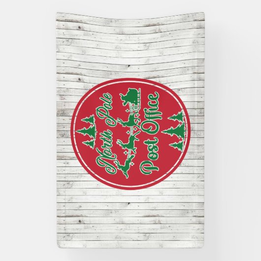 Sestive North Pole Post Kantoor kerst Spandoek (Verticaal)