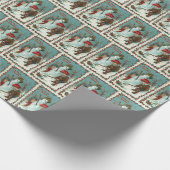 sestive vintage-sneeuwpop cadeaupapier (Hoek)