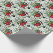 sestive vintage-sneeuwpop cadeaupapier (Hoek)