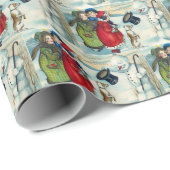 sestive vintage-sneeuwpop  cadeaupapier (Rol Hoek)