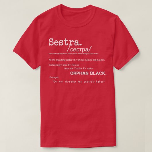 Sestra Definition Orphan Black T-shirt (Design voorkant)