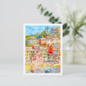 Sestri Levante Italië Beroemde Reis Waterverf Briefkaart (Staand voorkant)