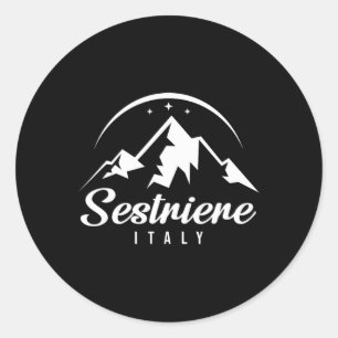 Sestriere Italië Ski Resort Skiën Snowboarding Sou Ronde Sticker