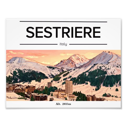 Sestriere Sky resort Mountain poster (Voorkant)