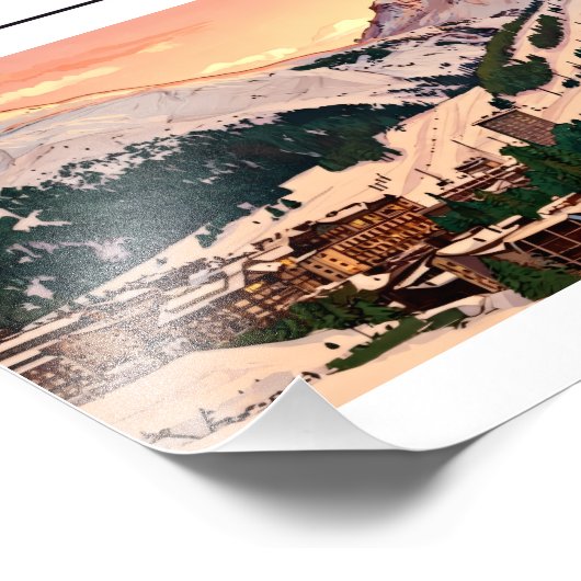 Sestriere Sky resort Mountain poster (Hoek)