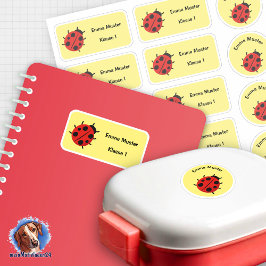 Set - 12 Namensaufkleber Marienkäfer - gelb |  Sticker