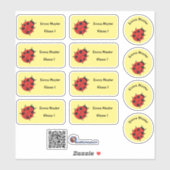 Set - 12 Namensaufkleber Marienkäfer - gelb |  Sticker (Vel)