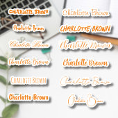 Set 12 | Transparante aangepaste stijlvolle Oranje Sticker