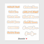 Set 12 | Transparante aangepaste stijlvolle Oranje Sticker (Vel)