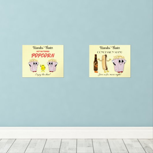 Set 14 x 11 Art Prints bioscoopconcessie (Houten vloer)