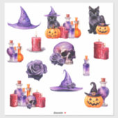 Set 1 Halloween Kleurrijke Custom-Cut Vinyl Sticke Sticker (Vel)