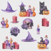 Set 1 Halloween Kleurrijke Custom-Cut Vinyl Sticke Sticker (Voorkant)
