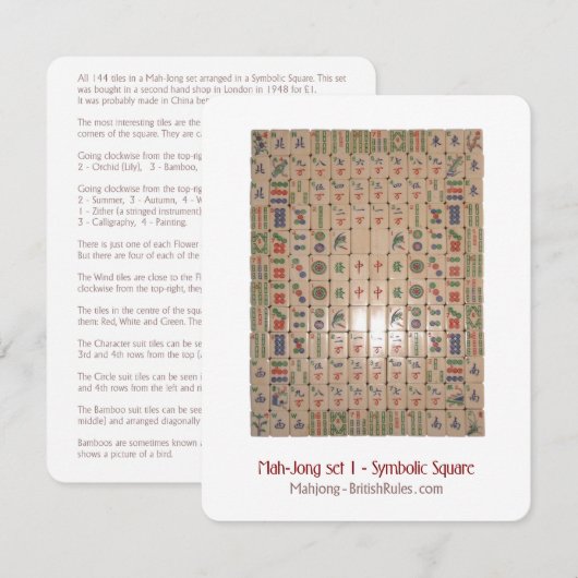 Set 1 – symbolisch vierkant – verklarende kaart (Voorkant / Achterkant)