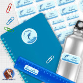 Set - 24 Namensaufkleber Delfin | Sticker