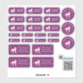 Set - 24 Namensaufkleber Fantasy Einhorn pink |  Sticker (Vel)