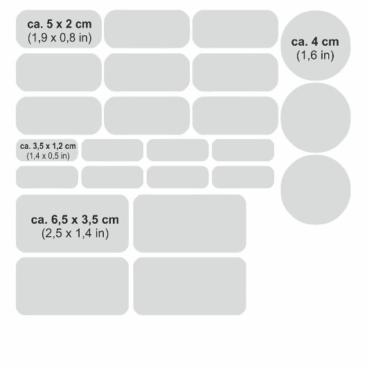 Set - 24 Namensaufkleber Fußball blau grün |    Sticker