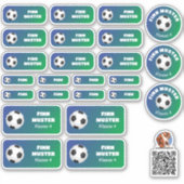 Set - 24 Namensaufkleber Fußball Farbverlauf |   Sticker (Voorkant)