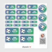 Set - 24 Namensaufkleber Fußball Farbverlauf |   Sticker (Vel)