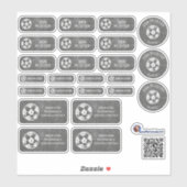 Set - 24 Namensaufkleber Fußball Tafel |  Sticker (Vel)