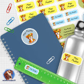 Set - 24 Namensaufkleber Kleiner Säbelzahntiger | Sticker