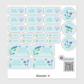Set 24 Namensaufkleber Meerjungfrau |  Sticker (Vel)