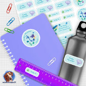 Set 24 Namensaufkleber Meerjungfrau |  Sticker