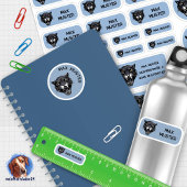 Set - 24 Namensaufkleber Panther grau |  Sticker