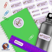 Set - 24 Namensaufkleber Pferde Sternchen lila | Sticker