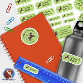 Set - 24 Namensaufkleber Pferde Sterne grün |  Sticker