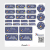 Set - 24 Namensaufkleber Rakete | Sticker (Vel)