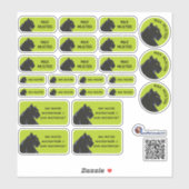 Set - 24 Namensaufkleber Schwarzer Panther grün | Sticker (Vel)