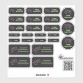 Set - 24 Namensaufkleber Spielecontroller | Sticker (Vel)