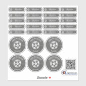 Set - 26 Namensaufkleber Fußball Tafel | Sticker (Vel)
