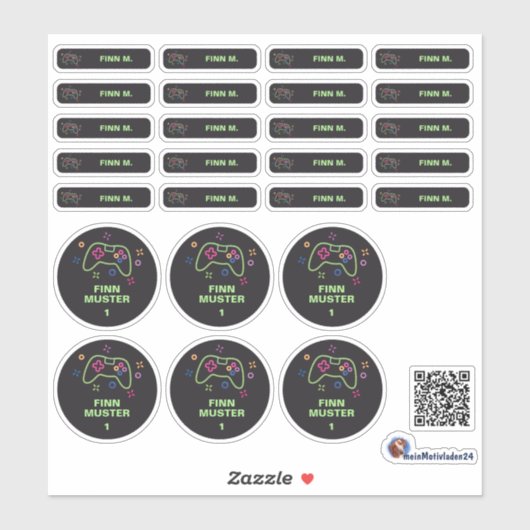 Set - 26 Namensaufkleber Spielecontroller | Sticker (Vel)